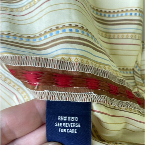 Robert Graham Mens Medium Yellow Striped Long Sleeve Button Down Shirt 2XL - Picture 7 of 11